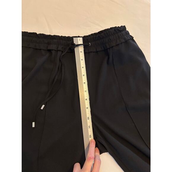 Zara Black Flowy High Waist Athleisure Casual Pull On Ankle Pants Size L - Picture 6 of 8